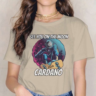 Cardano เสื้อยืดลําลอง แขนสั้น พิมพ์ลาย ADA Blockchain Cryptocurrency Coin สําหรับผู้หญิง 4XL 5XL