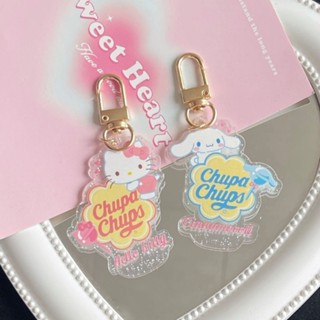 SANRIO พวงกุญแจอะคริลิค จี้การ์ตูนแมว Cinnamoroll Kitty สวยงาม เหมาะกับเป็นของขวัญ สําหรับห้อยกระเป๋า