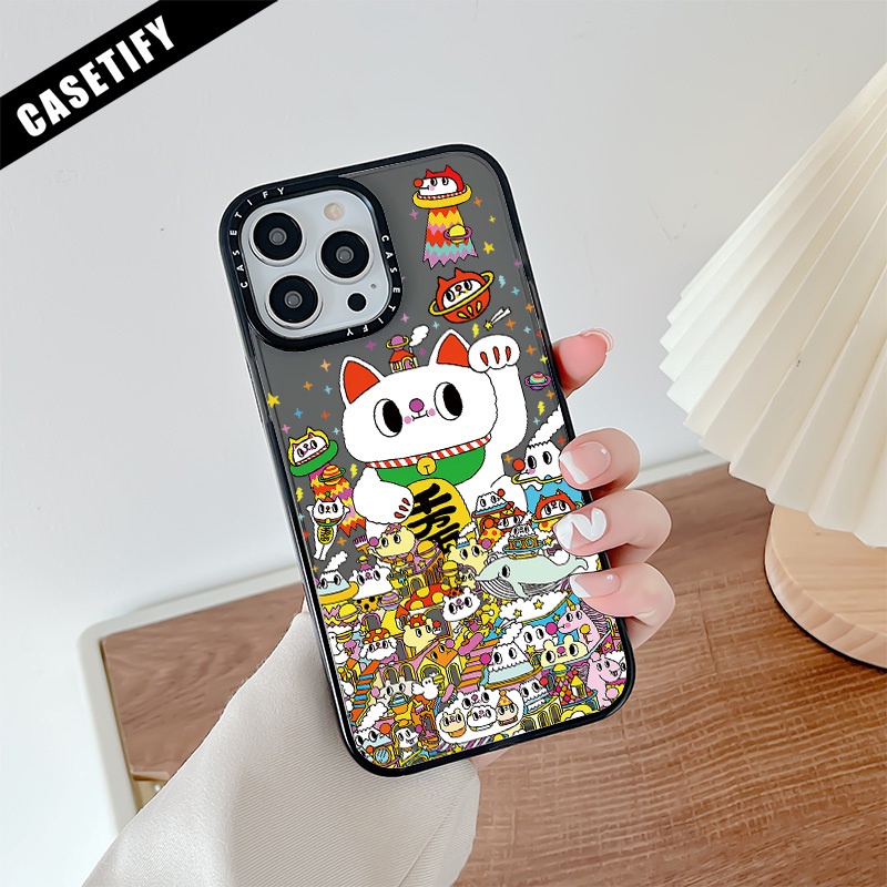 เคสโทรศัพท์มือถือ ซิลิโคนนิ่ม ใส กันกระแทก ลายแมวนําโชค สําหรับ iPhone 11 14 Pro Max 12 13 Mini XS X XR SE 2020 7 8 Plus 6 6S