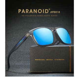 แว่นกันแดด PARANOID แว่นตากันแดดเลนส์โพลาไรส์ ตัดแสงสะท้อน ใส่กันแดดทำกิจกรรมกลางแจ้ง ขาปั้มนูน P8818 #LING