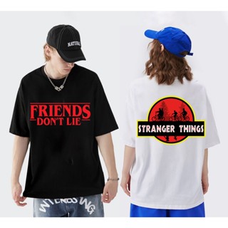 เสื้อ Stranger Things Friends Dont Lie เสื้อยืดสตรีท แขนสั้น เสื้อยืดเท่ ผู้ชาย เสื้อยืด ผู้หญิง เสื้อยืดคอกลมแขนสั้น