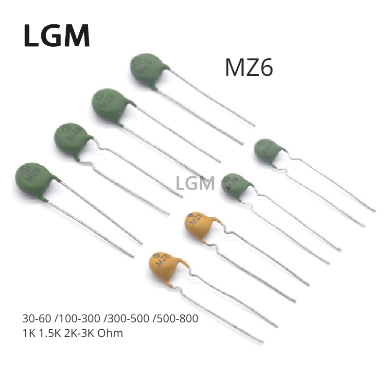 10 ชิ้น MZ6 PTC เทอร์มิสเตอร์อุณหภูมิเชิงบวก 30-60 โอห์ม 100-300 โอห์ม 300-500 โอห์ม 500-800 โอห์ม