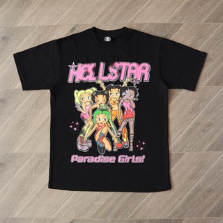 เสื้อยืดแขนสั้น พิมพ์ลาย Hellstar Paradise สไตล์ยุโรป และอเมริกา สําหรับผู้ชาย และผู้หญิง