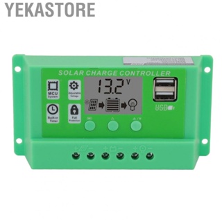 Yekastore PV Solar Controller Sturdy LCD Large Screen PWM Solar Charge Controller for Farm for Residential