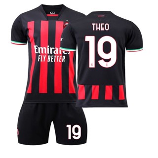 ชุดยูนิฟอร์มฟุตบอล ACMilan home สําหรับผู้ใหญ่ และเด็ก 22-23 ปี