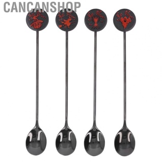 Cancanshop Miniatures 4 Pcs Halloween Stainless Steel Spoons