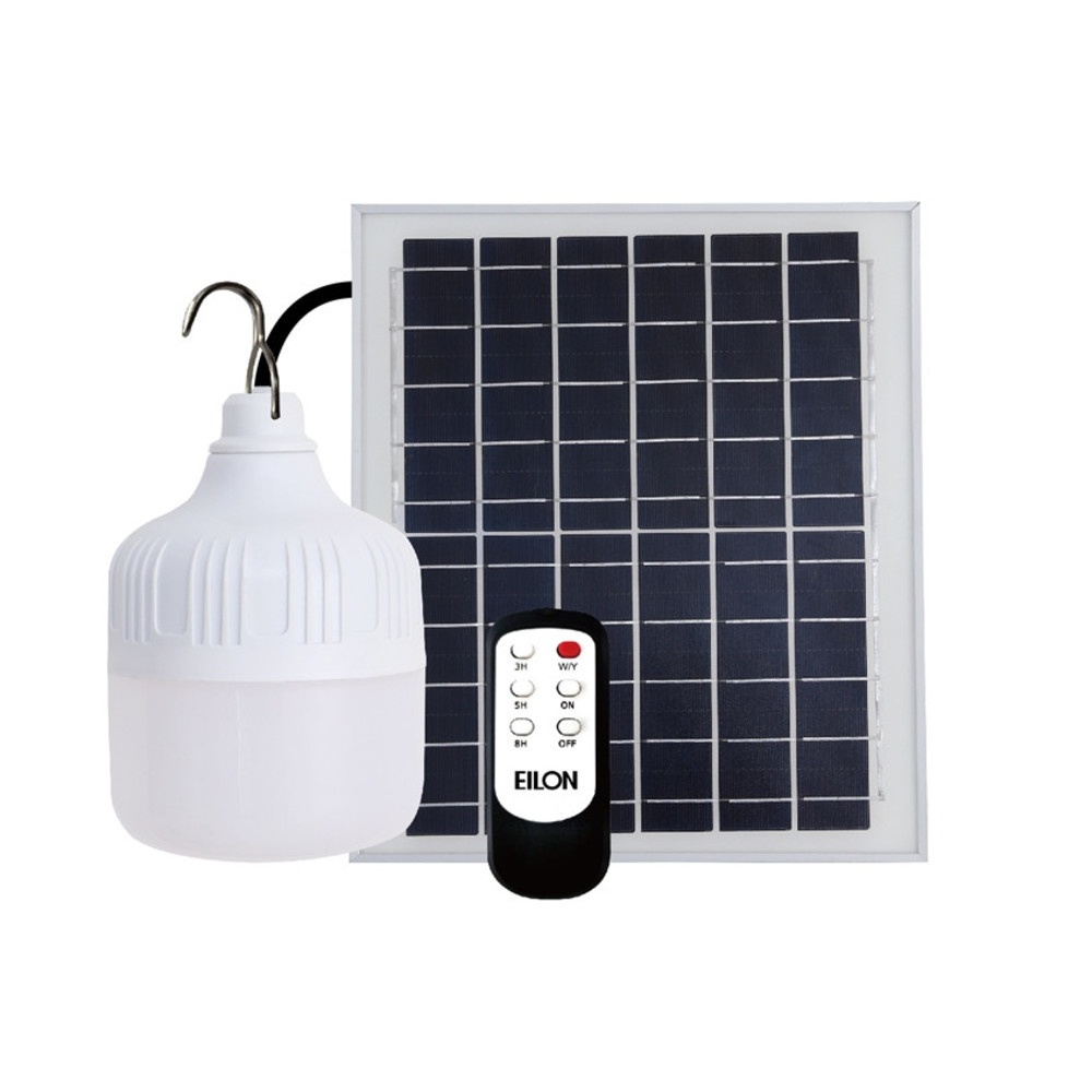 AjuShop-EILON หลอดไฟโซลาร์เซลล์ไล่ยุงแบบพกพา 150W รุ่น EYJB-T150W-6513L ปรับได้ 2 แสง (แสงเดย์ไลท์แล