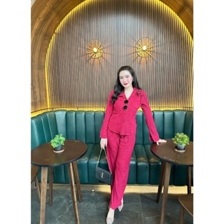 (สินค้าพร้อมส่ง)ชุดเซตผ้ายืดเปลือกไม้ เสื้อเชิต + กางเกงขายาว ผ้านิ่ม ยืดได้เยอะ ใส่สบายมากๆ(A1025)
