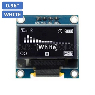 (1ชิ้น) AA413 หน้าจอ จอแสดงผล ขนาด 0.96 นิ้ว 0.96" Inch I2C IIC OLED LCD Module 4pin (with GND VCC), White สีขาว