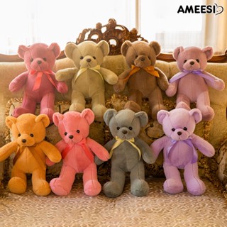 Ameesi ตุ๊กตาหมีน่ารัก ประดับโบว์ 35 ซม. หลายสี สําหรับตกแต่งห้องนอน ของขวัญคริสต์มาส