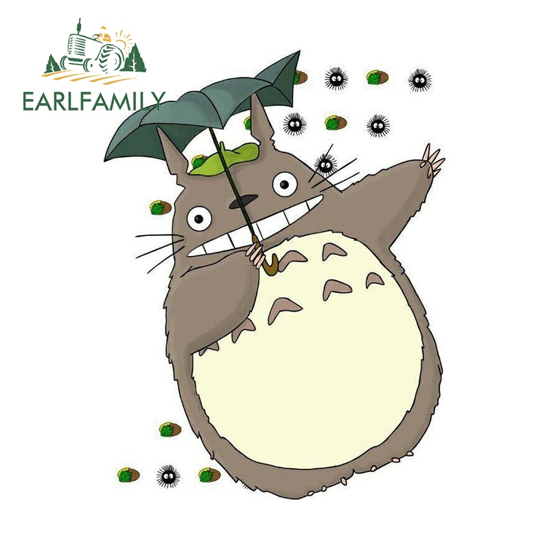 EARLFAMILY 13 ซม.Totoro สติกเกอร์รถสําหรับรถจักรยานยนต์ Aquaflask หน้าต่าง Trunk แล็ปท็อปหมวกนิรภัยก