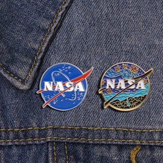 Van Gogh Space Star เข็มกลัดเคลือบ NASA โลหะผสม สําหรับตกแต่งเสื้อผ้า กระเป๋า