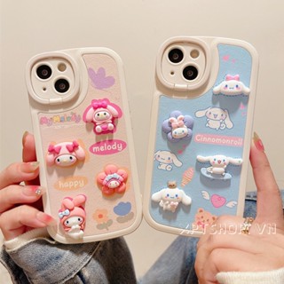 เคสโทรศัพท์มือถือหนังนิ่ม กันกระแทก กันรอยกล้อง ลาย Cinnamoroll Melody พับได้ สําหรับ iPhone14 Pro Max 14Plus 13 12 11 Pro Max