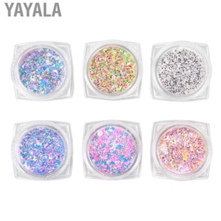 Yayala Glitter Dust Sand  Shining Sugar Effect Glitter DIY Portable Delicate 6 Box Decoration Unique for Salon for Nail Artist