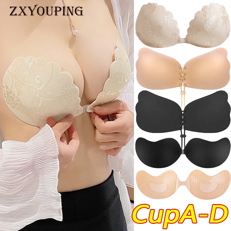 Zxyoupinglace ดันทรง เซ็กซี่ จุกนม แผ่นปิดหน้าอก มองไม่เห็น ชุดชั้นใน ซิลิโคน เหนียว หน้าอก ชุดชั้นใน เจ้าสาว งานแต่งงาน ที่ไม่มีสายหนัง เต้านม บราคัพ A-D