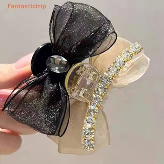 Fantastictrip 1Pc Double-sided Bow Hairpin Acrylic Rhinestone Hair Accessories New Fashion