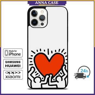 เคสโทรศัพท์มือถือ ลาย Keith Haring Love 1 สําหรับ iPhone 14 Pro Max 13 Pro Max Samsung Galaxy Note10+ S21Ultra