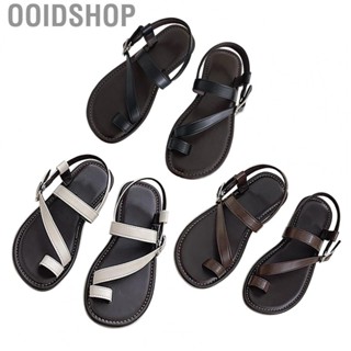 Ooidshop Toe Sandals  Women Flat Sandals Easy To Match Ergonomic Vintage Prevent Slip PU Fashionable  for Vacation