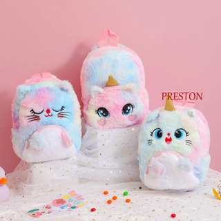 Preston ตุ๊กตายูนิคอร์น กระเป๋าเป้สะพายหลัง Kawaii ความจุขนาดใหญ่ ของเล่นนุ่ม เดินทาง สัตว์ ยูนิคอร์น ตุ๊กตาเด็ก ตุ๊กตา ตุ๊กตา กระเป๋านักเรียน