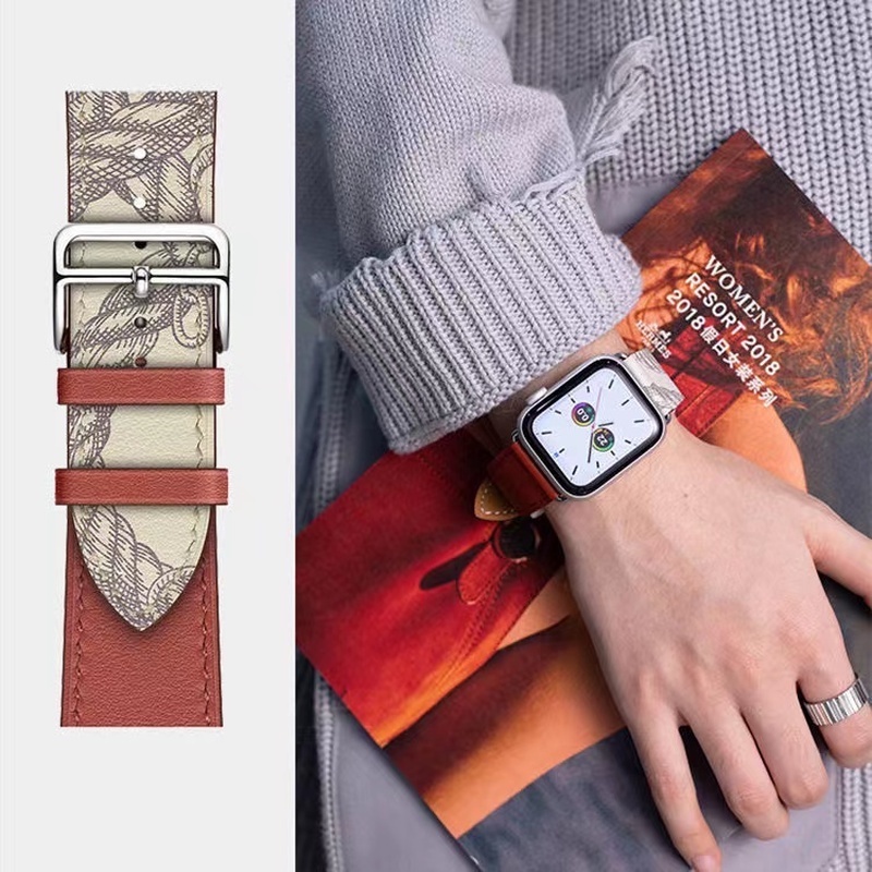 สายนาฬิกาข้อมือหนัง อุปกรณ์เสริม สําหรับ Apple watch series 44 มม. 45 มม. 41 มม. 49 มม. 40 มม. 42 มม. 38 มม. iWatch series 3 4 5 6 SE 7 8
