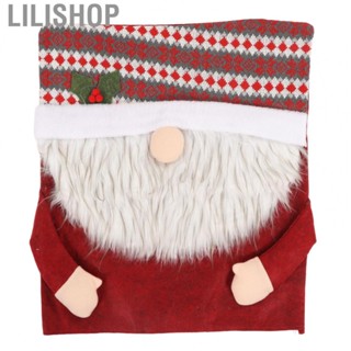 Lilishop Santa Chair Slipcovers  Classic Color Christmas Chair Back Covers Beautiful  for Chairs