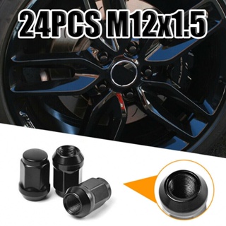 ⚡READYSTOCK⚡24PCS M12x1.5 Wheel Nuts Black Lug Nut Socket For LandCruiser Prado For Ford