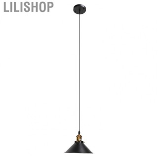 Lilishop Wrought Iron Ceiling Lamp Simple Retro Industrial E27 Black Metal Cage Wrough