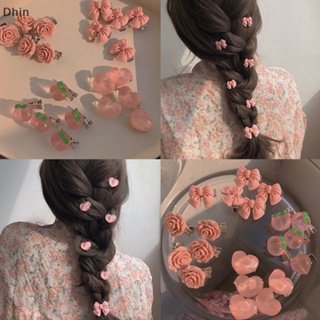 [Dhin] กิ๊บติดผม รูปผีเสื้อ ดอกกุหลาบ พีช น่ารัก สําหรับผู้หญิง 1 ชิ้น