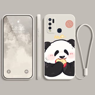 เคส vivo Y50 vivo Y30 เคส กรณีโทรศัพท์นิ่มรูปแบบหมีแพนด้าโชคดี