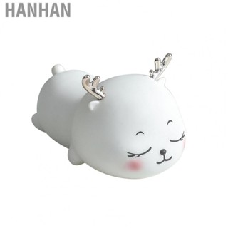 Hanhan 1.5W Silicone Night Light Cute Deer Shape Portable Children Lamp with Tap Control Smart Timing