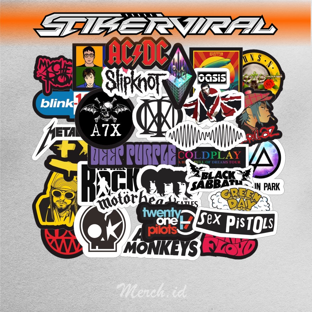 สติกเกอร์วง สติ๊กเกอร์ tumblr 29 ชิ้น acdc nirvana queen beatles oasis เคสโทรศัพท์มือถือแล็ปท็อปสติก