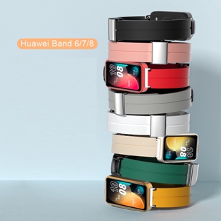 สายนาฬิกาข้อมือซิลิโคน แบบเปลี่ยน สําหรับ Huawei Watch Band 8 7 6 Huawei Band 8