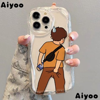 เคสโทรศัพท์มือถือแบบนิ่ม ใส กันกระแทก ลายเด็กผู้ชาย ผู้หญิง สําหรับ Iphone xs 12 14 78p 1113✅เคสป้องกันโทรศัพท์มือถือ แบบนิ่ม สําหรับ iPhone promax xr QTRZ