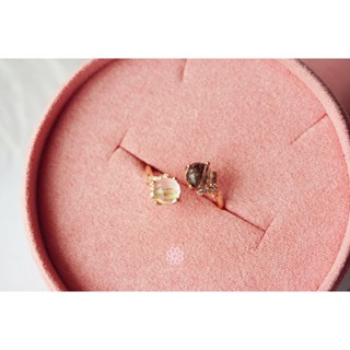 Rosenmarry/ แหวนพลอยไหมทอง ไหมดำ แท้ ตัวเรือนเงินแท้ชง้างปรับได้ จัดส่งฟรี RR011 , พลอยแท้เสริมดวง  , ของขวัญ