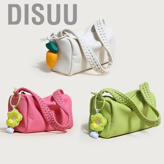 Disuu Woman  with Pendant Fashionable Lovely Appearance Bright Pure Color PU Female Shoulder Bag