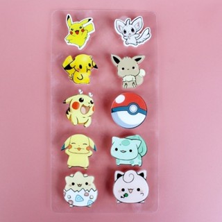 10pcs Cartoon One Piece Jibitz Crocs Set Kuromi Naruto Jibbits Charm Pokemon Shoe Charms Pin Pikachu Anime Jibbitz Crocks for Kids Shoes Accessories Decoration