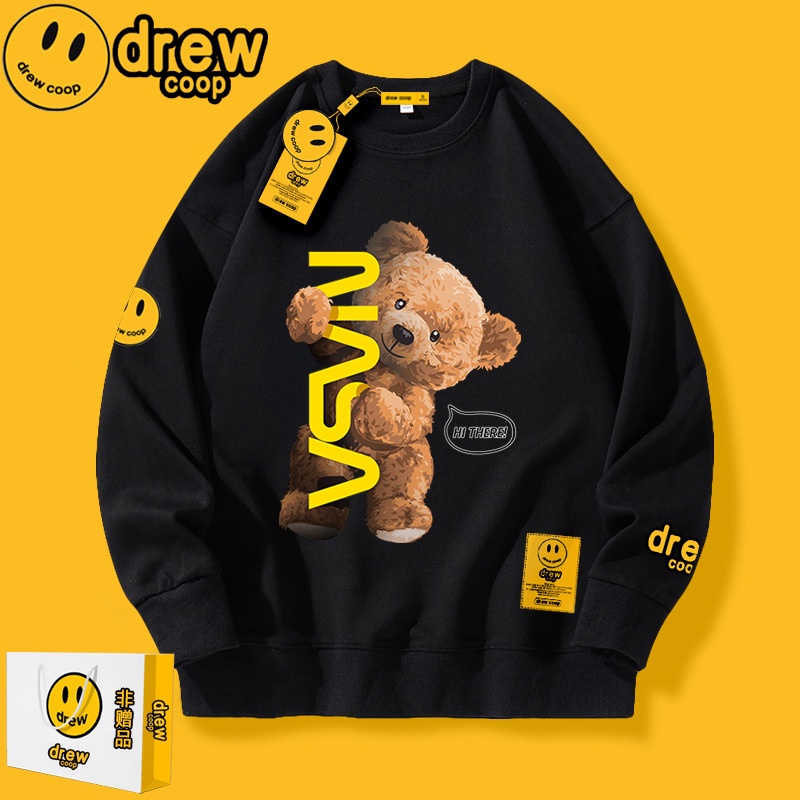 เสื้อกันหนาว ทรงหลวม ลายหมี DREW TEDDY BEAR สําหรับผู้ชาย และผู้หญิง