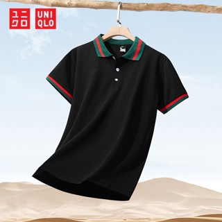 Uniqlo พร้อมส่ง เสื้อยืดแขนสั้น คอปกโปโล แฟชั่นฤดูร้อน สําหรับผู้ชาย 2023