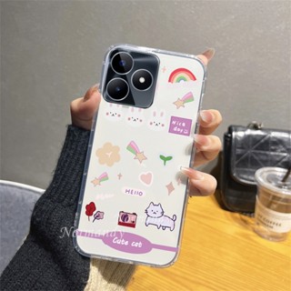 ใหม่ เคสโทรศัพท์ซิลิโคน TPU แบบนิ่ม ลายการ์ตูนกระต่ายน่ารัก กันกระแทก สําหรับ Realme C53 C55 NFC C35 C33 C30 C31 10 Pro 10 Pro+ Plus 5G 4G 2023