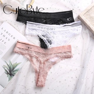 CuteByte 3Pcs/Set Womens Sexy Lace Panties Underwear  G-String Thongs Lingerie Panty Seamless Lingerie Knickers Briefs M-XL