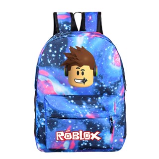 Roblox กระเป๋าเป้สะพายหลัง กระเป๋านักเรียน มีซิป ความจุขนาดใหญ่ สําหรับเด็กนักเรียนผู้ชาย และเด็กผู้หญิง