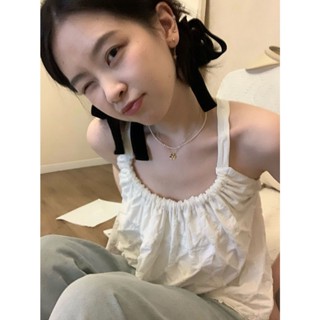 Alice  เสื้อสายเดี่ยว เสื้อกล้ามผู้หญิง เสื้อกล้ามครอป เสื้อเว้าหลัง  Korean Style Unique High quality Comfortable A20K0GG 36Z230909