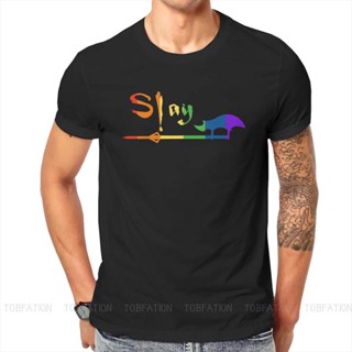 การออกแบบเดิมเสื้อยืดคอกลม พิมพ์ลายกราฟฟิค LGBT Gay Rainbow Pride Slay คุณภาพสูง สไตล์ฮาราจูกุ สําหรับผู้หญิง