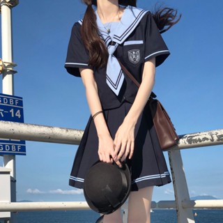 [Deep Sea] ชุดยูนิฟอร์ม jk Sailor Suit Cyan Color สไตล์ญี่ปุ่น