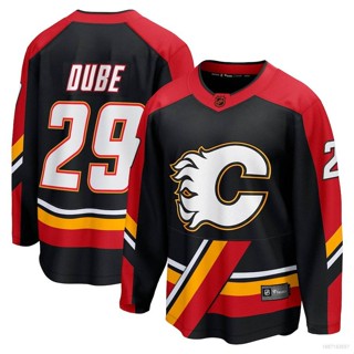 Qy NHL Calgary Flames Dube Jersey เสื้อกีฬาแขนยาว พลัสไซซ์