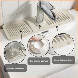 ซิลิโคนหนา Faucet Anti-splash Pad Toilet Kitchen Pad Anti-splash Drain Pad Waterproof -FE