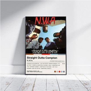 Nwa ภาพโปสเตอร์ อัลบั้มเพลง ผ้าแคนวาส สไตล์ฮิปฮอป สําหรับตกแต่งผนังบ้าน ห้อง ของขวัญ