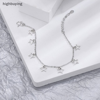 [highbuying] สร้อยข้อมือเงิน จี้รูปดาวห้าแฉก เครื่องประดับแฟชั่น สําหรับผู้หญิง พร้อมส่ง