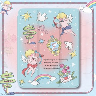 กามเทพน่ารัก ลายการ์ตูน กันกระแทก สร้างสรรค์ เคสiPad เคสไอเเพด พร้อมถาดใส่ปากกา ฝาหลังใส Compatible For เคสไอเเพด Gen9 เคสไอเเพด Gen10 เคสไอเเพด Air5 เคสไอเเพด Air4 เคสไอเเพด Mini 6 iPad 2022 iPad Air5 iPad 2021 Gen9 iPad 2020 Gen8 iPadPro