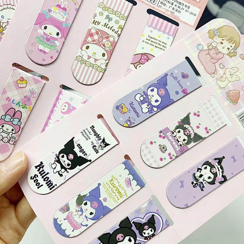 ที่คั่นหนังสือ แบบแม่เหล็ก ขนาดเล็ก ลายการ์ตูน แบบสร้างสรรค์ เครื่องเขียน สําหรับนักเรียน จํานวน 6 ชิ้น